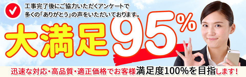 お客様満足度100%を目指します